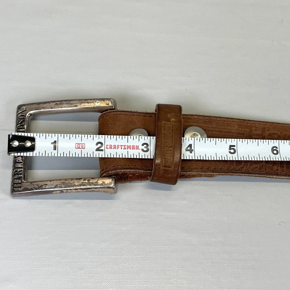 Harley-Davidson Belt Mens Size 40 Brown Leather Western Biker Buckle - USA